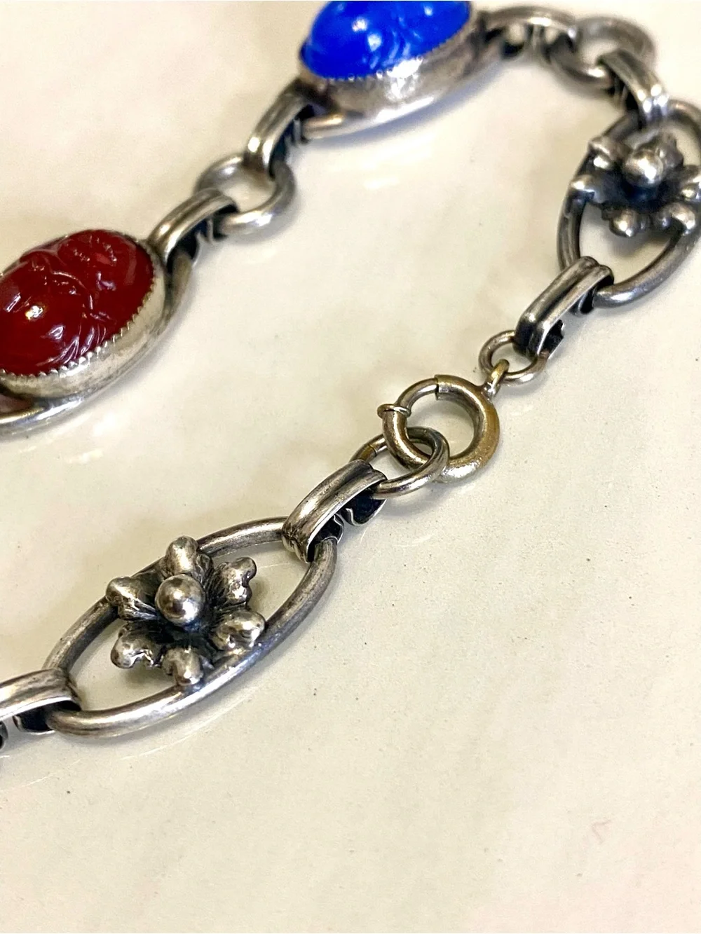 Vintage Scarab Glass Bracelet